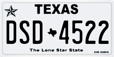 TX license plate DSD4522