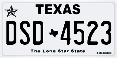 TX license plate DSD4523