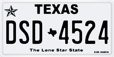 TX license plate DSD4524