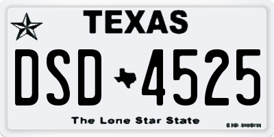 TX license plate DSD4525
