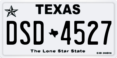 TX license plate DSD4527