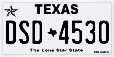 TX license plate DSD4530