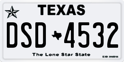 TX license plate DSD4532