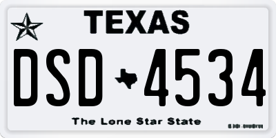 TX license plate DSD4534