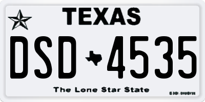 TX license plate DSD4535