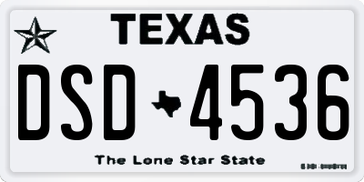 TX license plate DSD4536