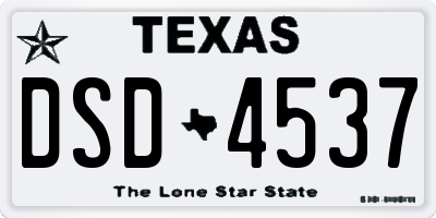 TX license plate DSD4537