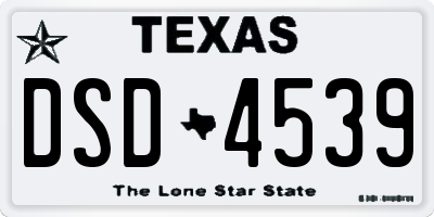 TX license plate DSD4539