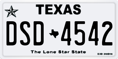 TX license plate DSD4542
