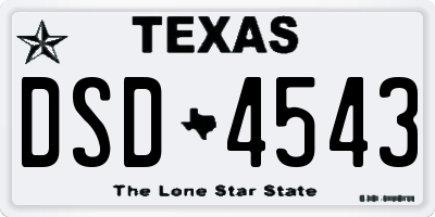 TX license plate DSD4543