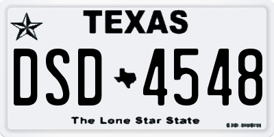TX license plate DSD4548