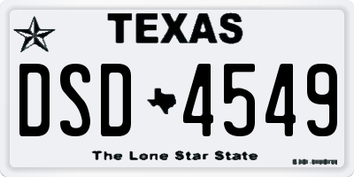 TX license plate DSD4549