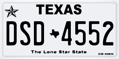 TX license plate DSD4552