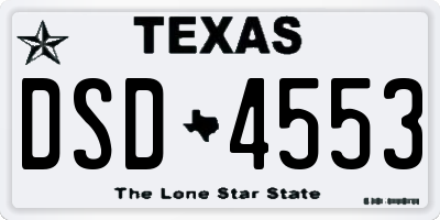 TX license plate DSD4553