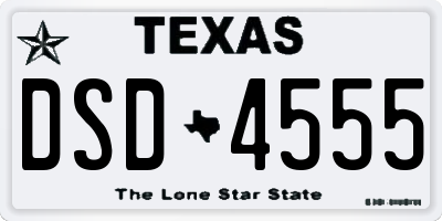 TX license plate DSD4555