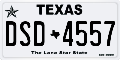 TX license plate DSD4557