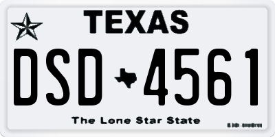 TX license plate DSD4561
