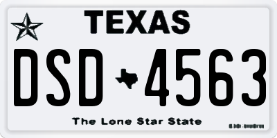 TX license plate DSD4563