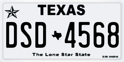 TX license plate DSD4568