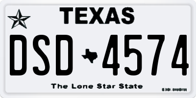 TX license plate DSD4574