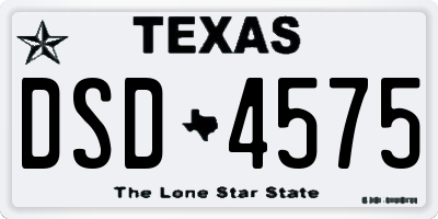 TX license plate DSD4575