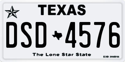 TX license plate DSD4576