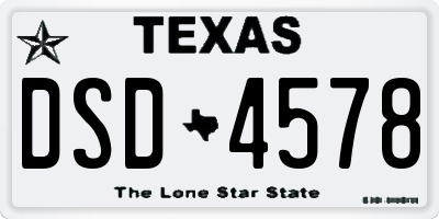 TX license plate DSD4578