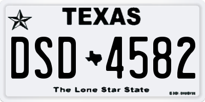 TX license plate DSD4582