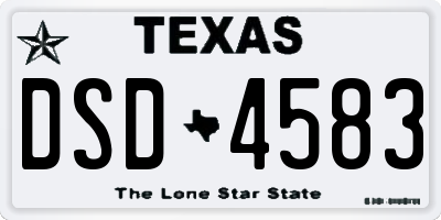 TX license plate DSD4583