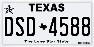 TX license plate DSD4588