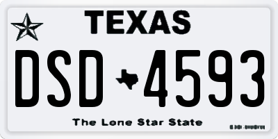 TX license plate DSD4593