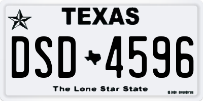 TX license plate DSD4596