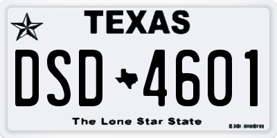 TX license plate DSD4601