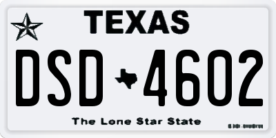 TX license plate DSD4602