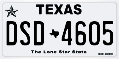 TX license plate DSD4605