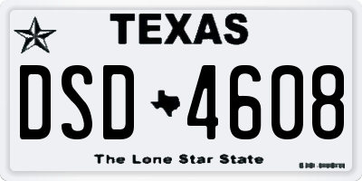 TX license plate DSD4608