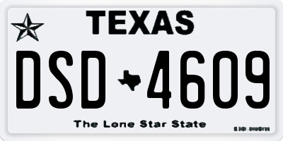 TX license plate DSD4609