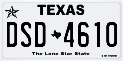 TX license plate DSD4610