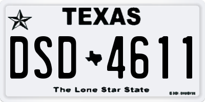 TX license plate DSD4611