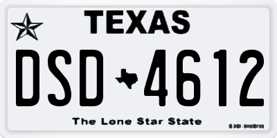 TX license plate DSD4612