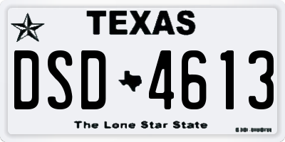 TX license plate DSD4613