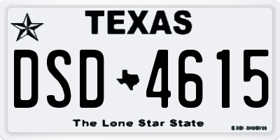 TX license plate DSD4615