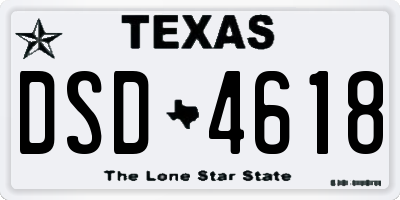 TX license plate DSD4618