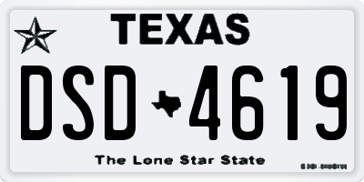 TX license plate DSD4619