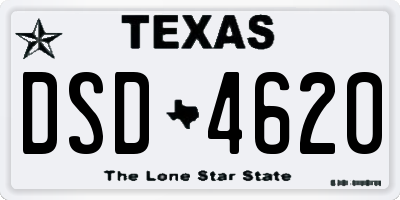 TX license plate DSD4620