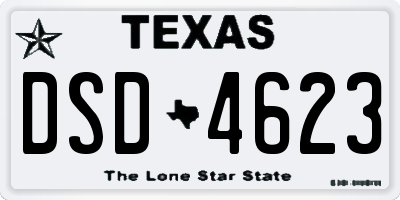 TX license plate DSD4623