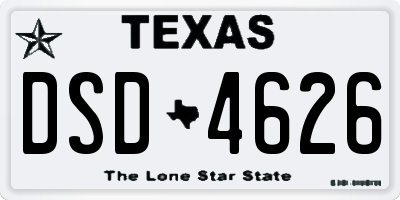 TX license plate DSD4626