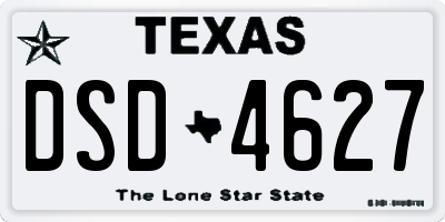 TX license plate DSD4627
