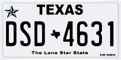 TX license plate DSD4631