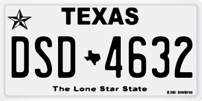 TX license plate DSD4632